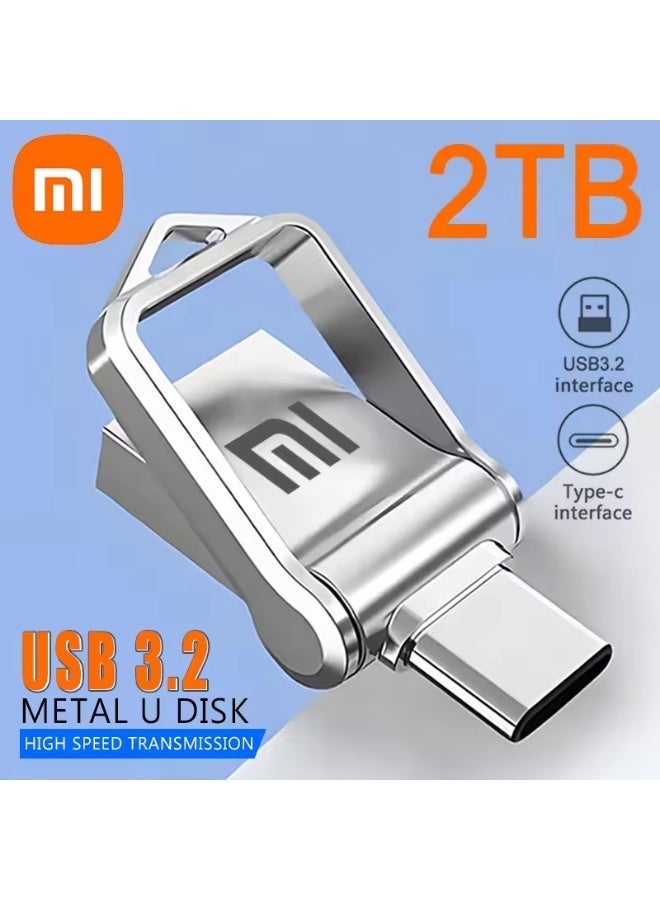 Xiaomi 2TB Original Flash Drive USB 3.2 High-Speed Pen Drive 1TB Metal Waterproof Type-C USB Memory For Computer Storage Devices XM-2T-U3C Silver - Image 3