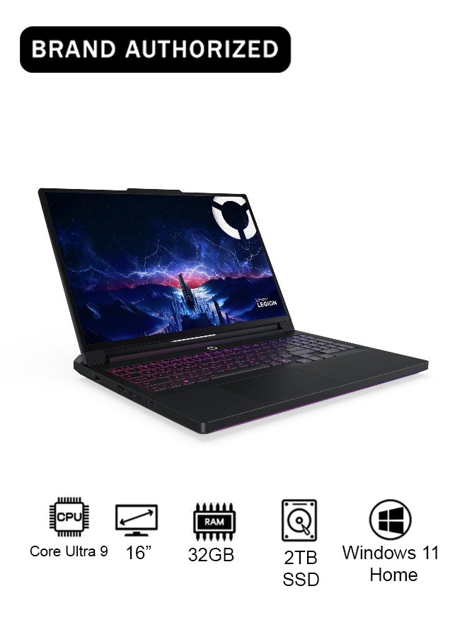 لينوفو Legion Pro 7 Laptop With 16-Inch Full HD Display,Core i7-13650HX Processor/32GB RAM/2TB SSD/NVIDIA RTX 5070 Ti 12GB Graphics/Windows 11 Home Eclipse Black - Image 1