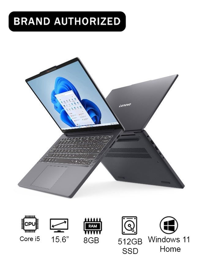 Lenovo IdeaPad Slim 3 Laptop With 15.6-Inch Full HD Display,AMD Ryzen 5 5625U Processor/8GB RAM/512GB SSD/AMD Radeon Graphics/Windows 11 Home Luna Grey - Image 1