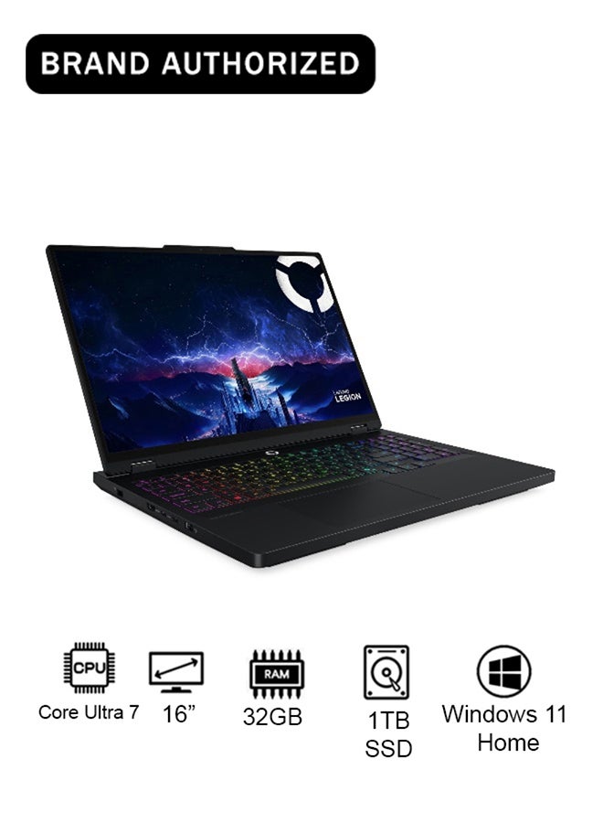 Lenovo Legion Pro 5 Laptop With 16-Inch Full HD Display, Core Ultra 7 255HX Processor/32GB RAM/1TB SSD/NVIDIA  RTX 5060 8GB Graphics/Windows 11 Home Eclipse Black - Image 1