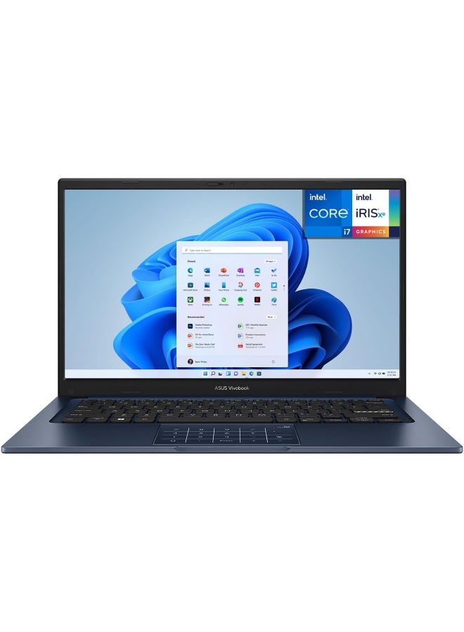 أسوس (Upgraded Version) Vivobook 14 (2025) -13th Gen Laptop - Intel Core i7-1355U / 14inch FHD Display / 12GB RAM / 512GB SSD / Intel UHD Graphics / Wi-Fi 5 / Windows 11 Home / Quiet Blue English/Arabic Quiet Blue - Image 1