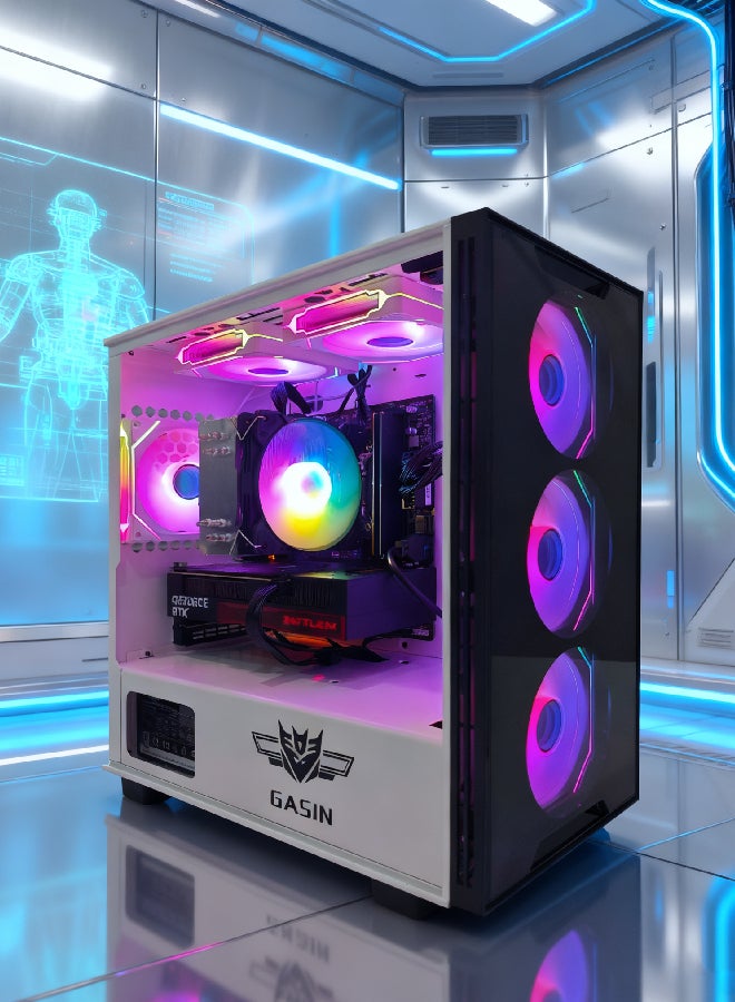 Gasin Gaming PC With Intel Core i5-14400F Processor/ 8GB RAM DDR5/1TB SSD/8GB Nvidia GeForce RTX 5060 Graphics/ Windows 11 Pro/ White - Image 2