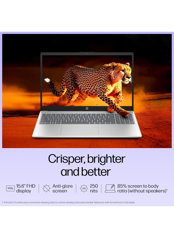 HP 15 Business Laptop With 15-Inch Full HD Display,Core i3-1315U Processor/8GB RAM/256GB SSD/Intel UHD Graphics/Windows 11With free Office 365 + Concumix mousepad English silver - Image 5
