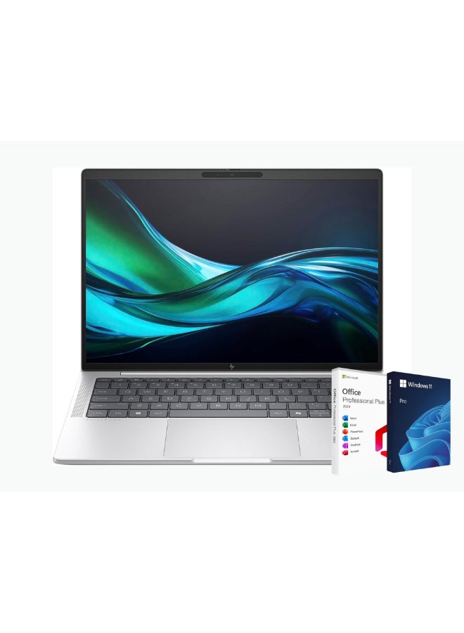 HP EliteBook  1040 G11 2-in-1 Notebook, Intel Core Ultra 7-165H, 14 Inch WUXGA, 32GB RAM, 4TB SSD, Intel Arc Graphics, Windows 11 Pro + Life Time Office 2024 English Silver - Image 1