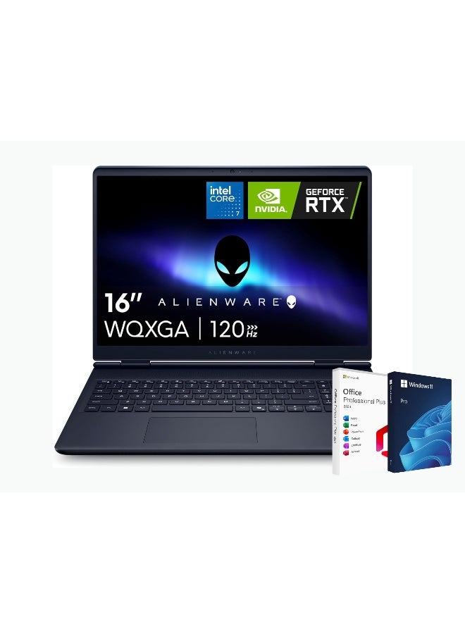 ديل Alienware Aurora 16 Gaming Laptop, Intel Core 7-240H,16 Inch 120Hz WQXGA, 64GB RAM, 1TB SSD, NVIDIA GeForce RTX 5060 8GB, Windows 11 Pro, English Black - Image 1