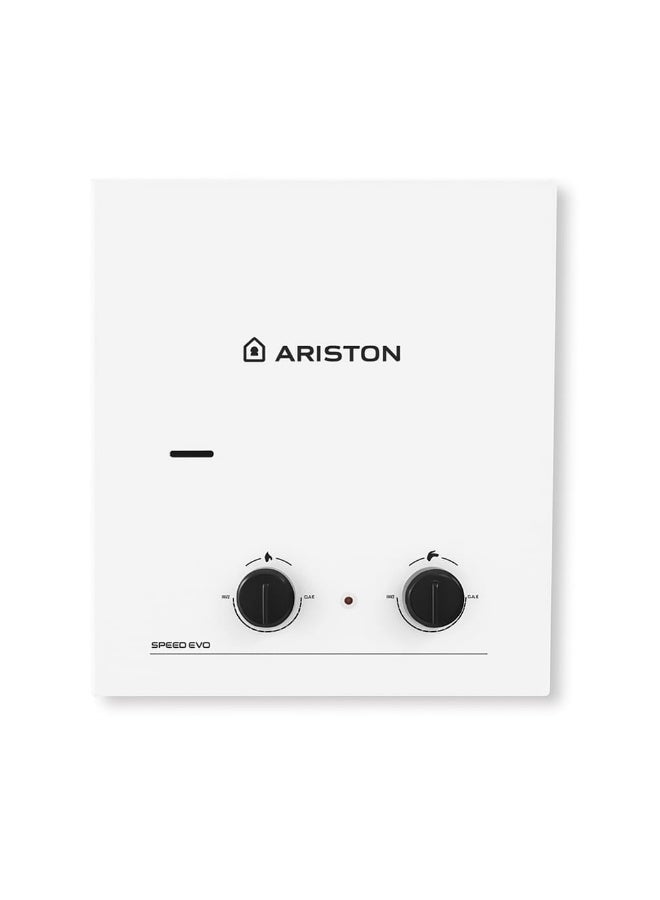 أريستون سخان مياه أريستون ARISTON بسعة 6 لتر يعمل بالغاز الطبيعي، مزود بـ موصل (Adaptor)، طراز Speed EVO 6 L NG ADPT باللون الأبيض. Speed EVO 6 L NG ADPT - Image 2
