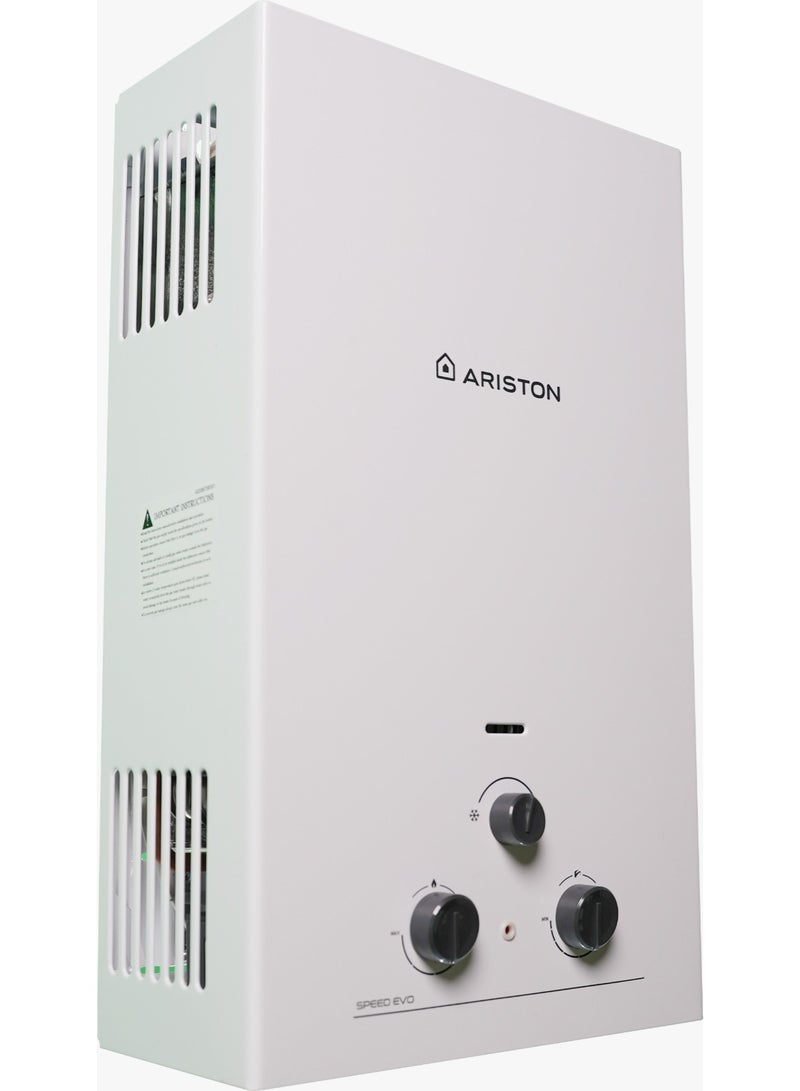 سخان مياه أريستون ARISTON بسعة 10 لتر يعمل بالغاز الطبيعي، مع موصل (Adaptor)، طراز Speed EVO 10 L NG ADPT. Speed EVO 10 L NG ADPT
