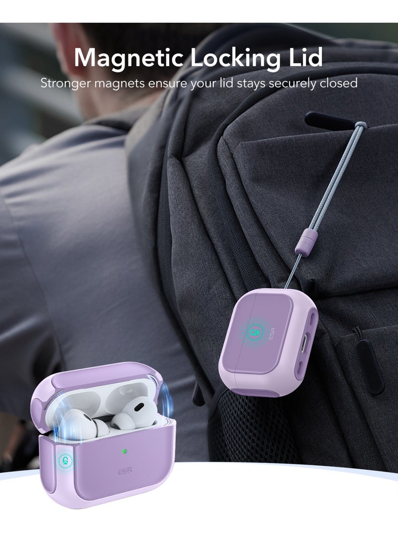 ESR for AirPods Pro 3 Case, Compatible with AirPods Pro 3rd Generation Case (2025), Compatible with MagSafe, Full Drop Protection Cover with Lanyard purple - Image 5