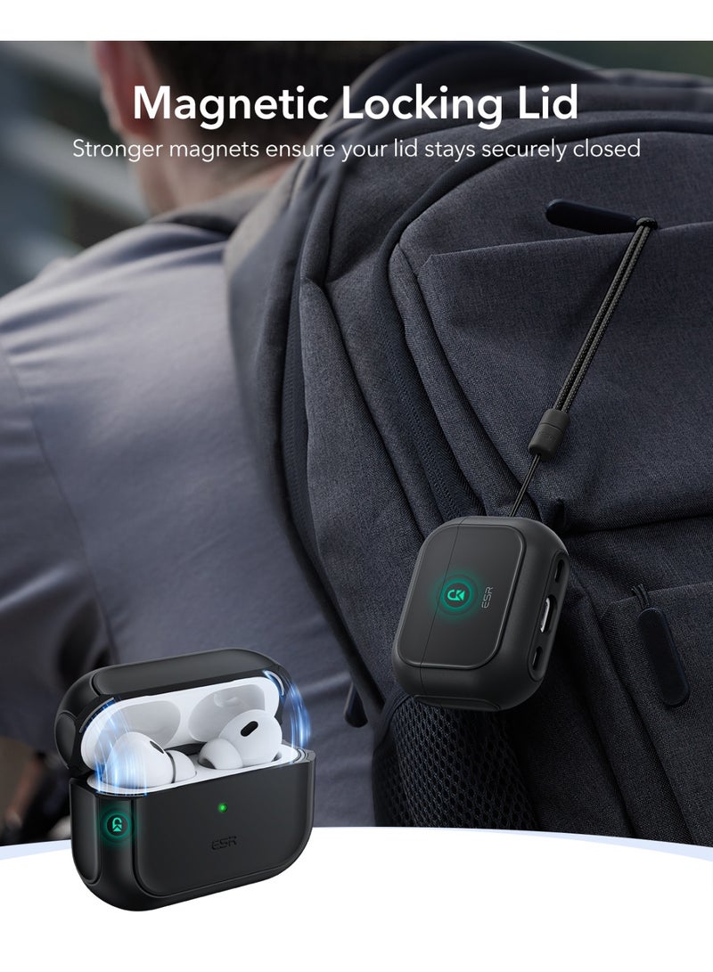 ESR for AirPods Pro 3 Case, Compatible with AirPods Pro 3rd Generation Case (2025), Compatible with MagSafe, Full Drop Protection Cover with Lanyard black - Image 5