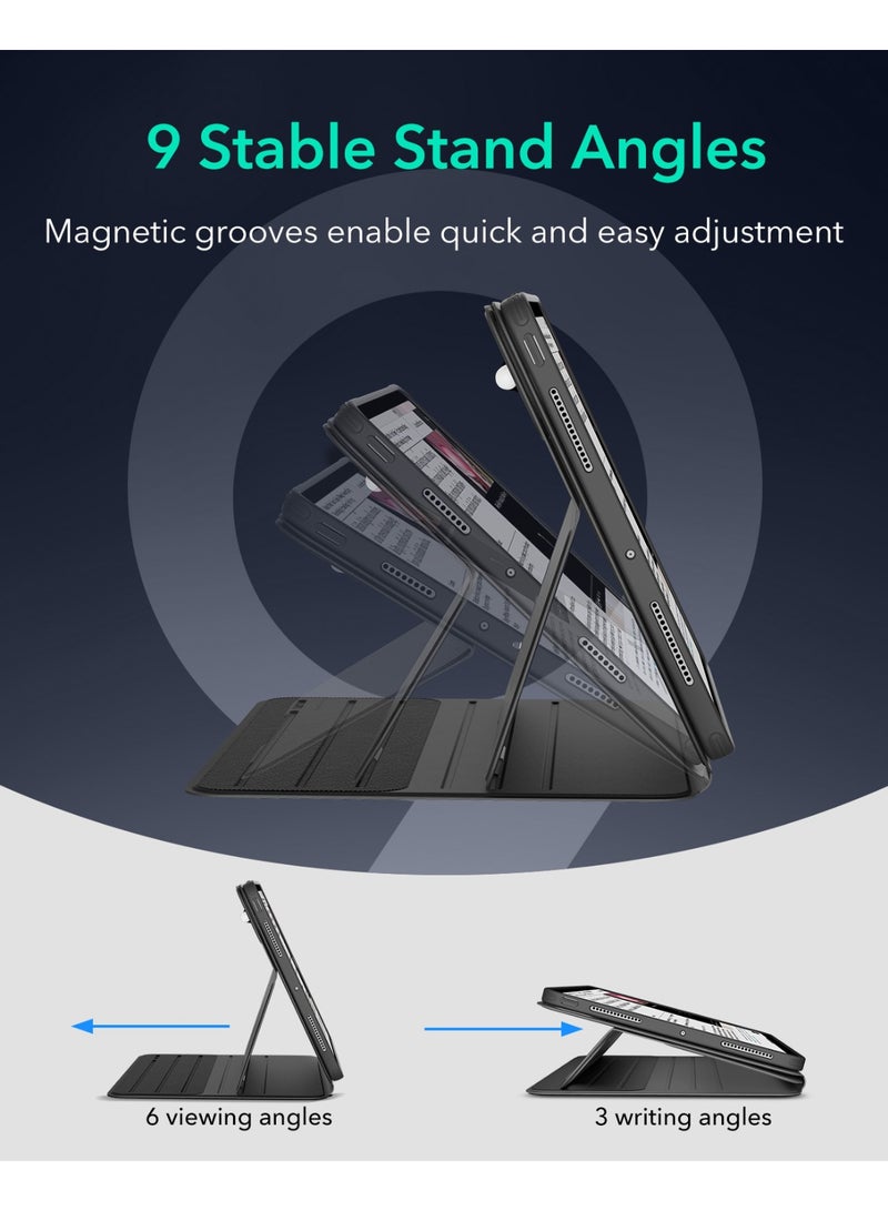 ESR For iPad Pro 13 Inch Case (M5/M4) 2025/2024, Rotating Case with Removable Magnetic Cover, Adjustable Portrait/Landscape Stand, 9 Standing Angles, Shift Series - Black - Image 4