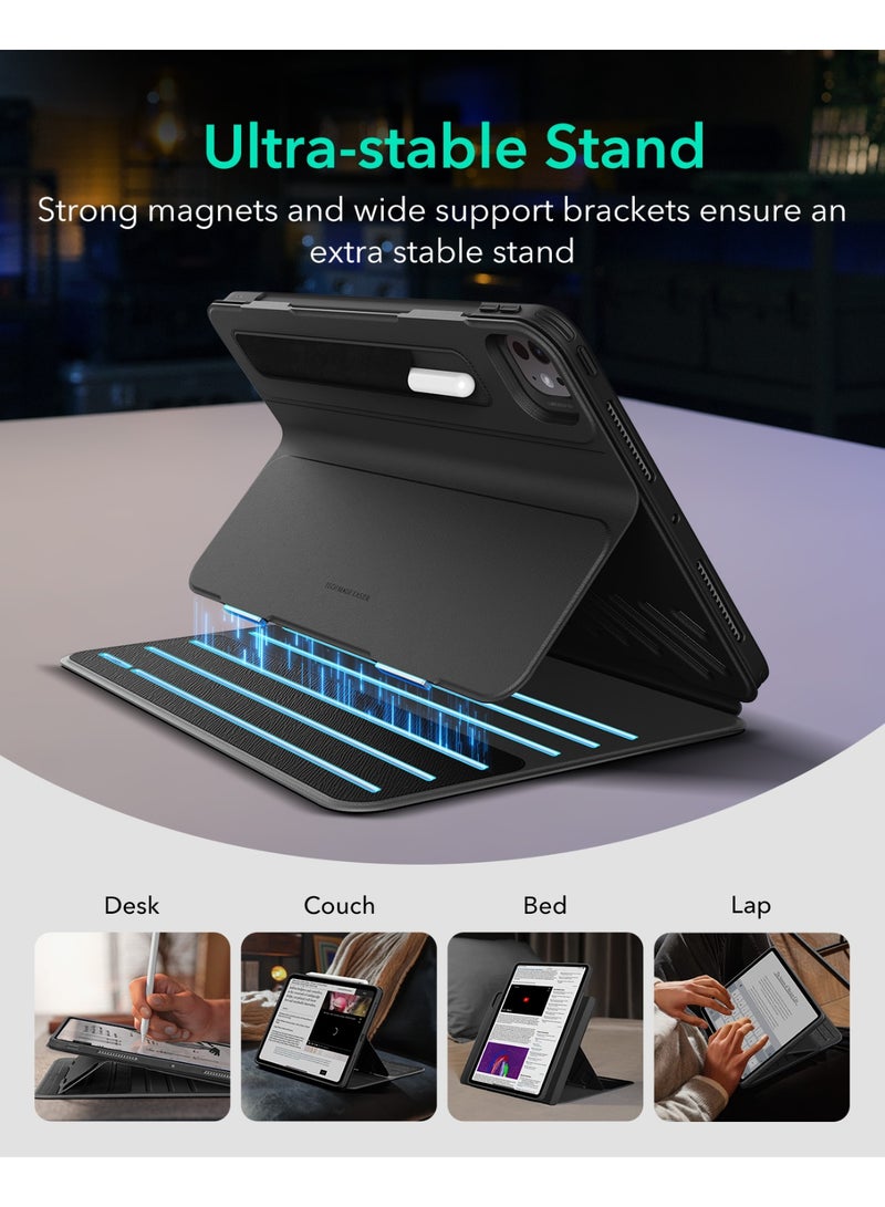 ESR For iPad Pro 13 Inch Case (M5/M4) 2025/2024, Rotating Case with Removable Magnetic Cover, Adjustable Portrait/Landscape Stand, 9 Standing Angles, Shift Series - Black - Image 3