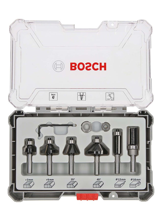 BOSCH Professional 6 Piece Router Bit Set Trim& Edging Cutter Set For Wood For Router With 6Mm Shank, Plam Routers-2607017468 - Image 4