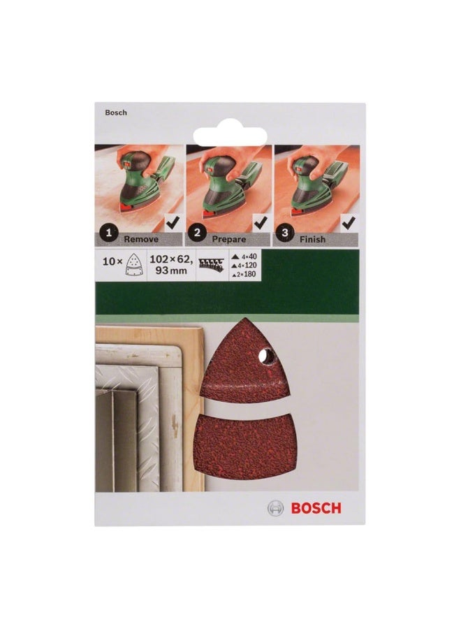 بوش 2609256A67 Home and Garden Sanding Sheet 10 Pcs Set for Multi-Sanders - Brown - Image 2