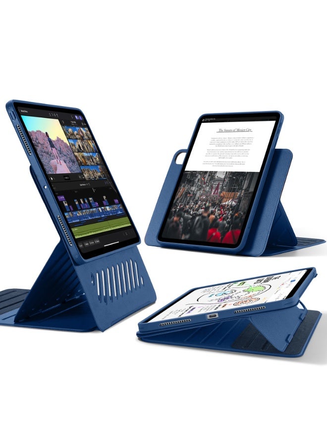 ESR For iPad Pro 13 Inch Case (M5/M4) 2025/2024, Rotating Case with Removable Magnetic Cover, Adjustable Portrait/Landscape Stand, 9 Standing Angles, Shift Series - Blue - Image 1