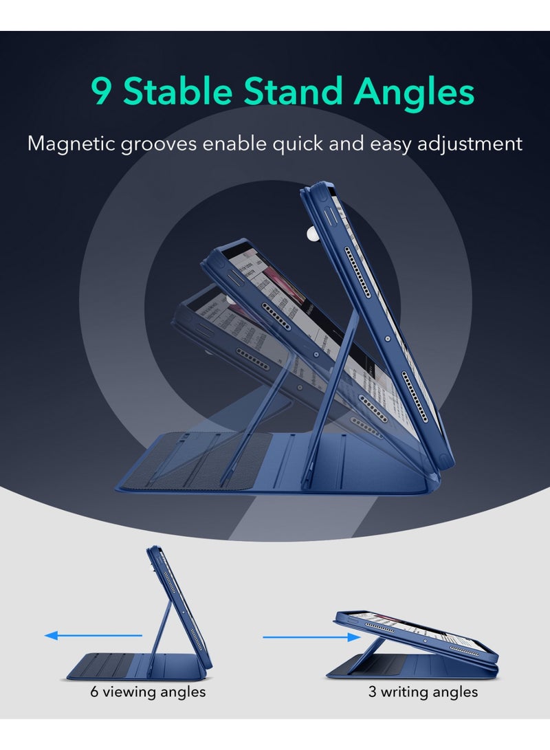 ESR For iPad Pro 13 Inch Case (M5/M4) 2025/2024, Rotating Case with Removable Magnetic Cover, Adjustable Portrait/Landscape Stand, 9 Standing Angles, Shift Series - Blue - Image 4