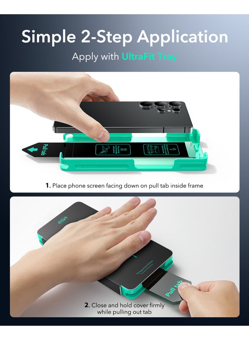 اي اس ار حماية شاشة ESR 2 عبوة لجهاز سامسونج جالاكسي S25 ألترا، زجاج مقسى HD بصلابة 9H+ مع تركيب سهل باستخدام صينية UltraFit لجهاز Galaxy S25 Ultra [6.9”]، متوافق مع الحافظة - Image 3