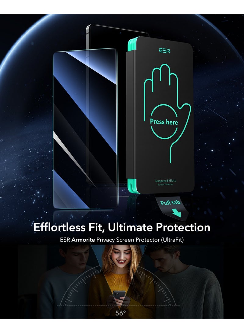 اي اس ار حماية شاشة الخصوصية ESR 1 عبوة لجهاز سامسونج جالاكسي S25 ألترا، زجاج مقسى بصلابة 9H+ مع تركيب سهل وصينية UltraFit لجهاز جالاكسي S25 ألترا [6.9”]، مضاد للتجسس - Image 2