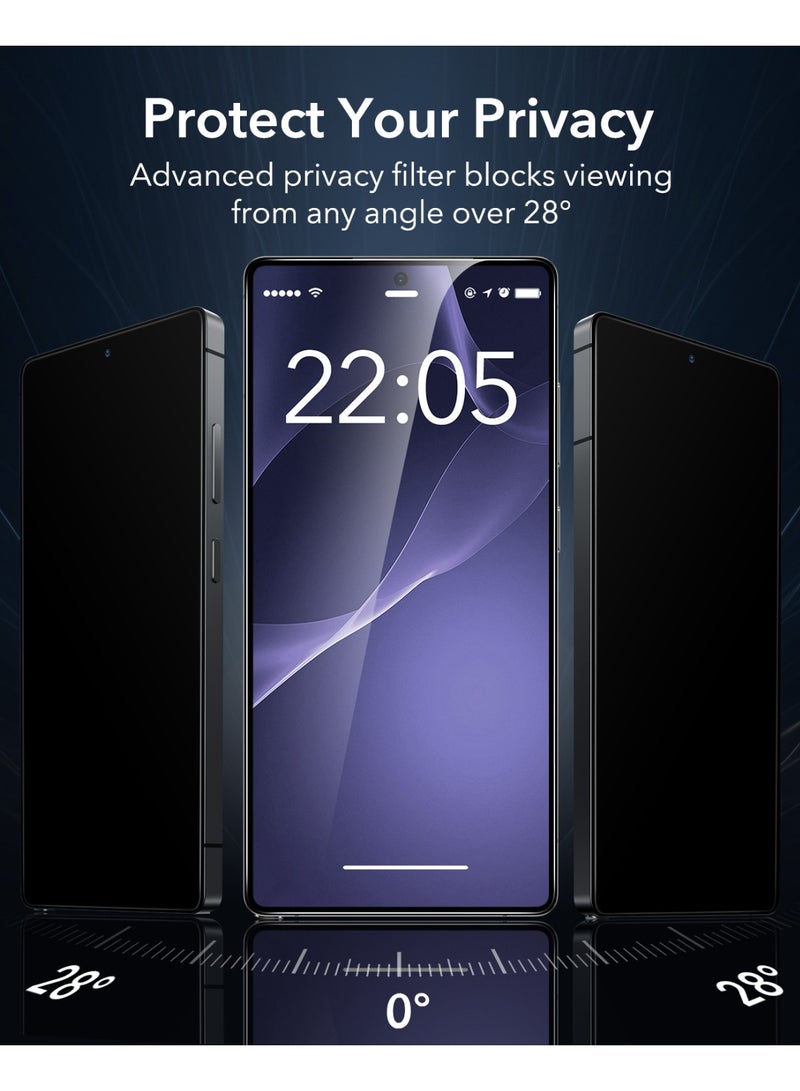 اي اس ار حماية شاشة الخصوصية ESR 1 عبوة لجهاز سامسونج جالاكسي S25 ألترا، زجاج مقسى بصلابة 9H+ مع تركيب سهل وصينية UltraFit لجهاز جالاكسي S25 ألترا [6.9”]، مضاد للتجسس - Image 3