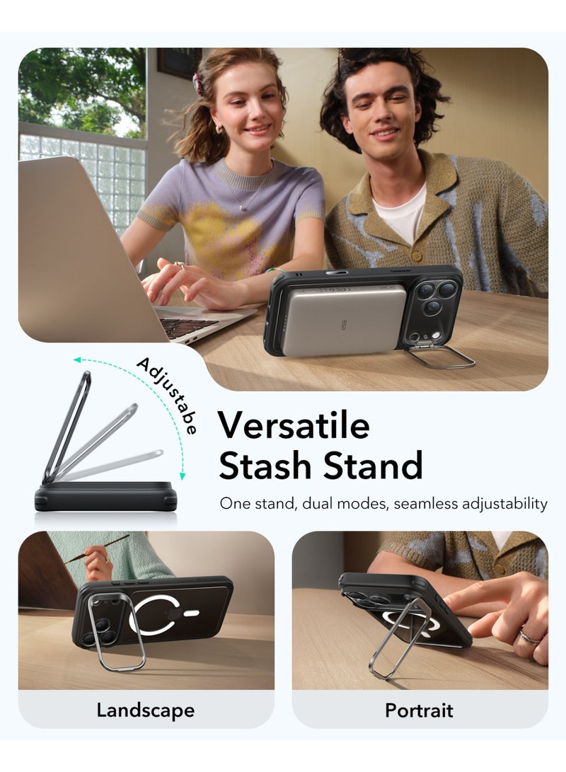 اي اس ار For iPhone 17 Pro Max Case with Stash Stand, Camera Control Cover Compatible with MagSafe, Military-Grade Drop Protection Phone Case For iPhone 17 Pro Max, Scratch-Resistant Back Cover - Black - Image 5