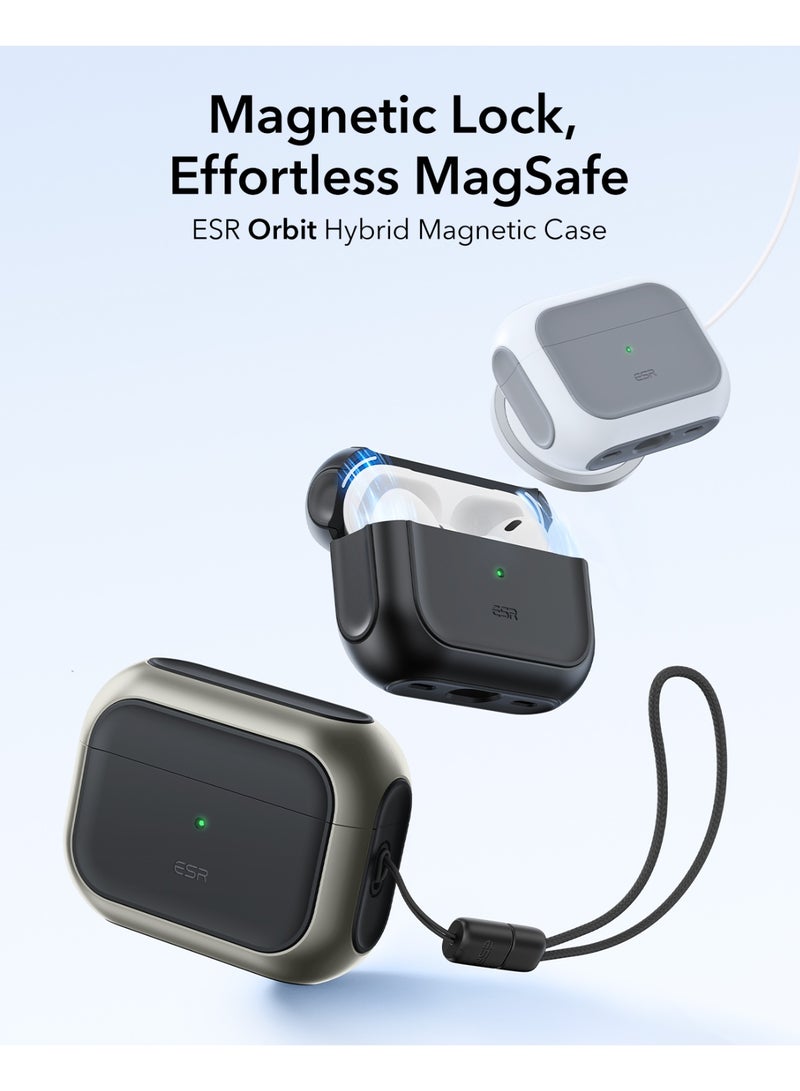 ESR for AirPods Pro 3 Case, Compatible with AirPods Pro 3rd Generation Case (2025), Compatible with MagSafe, Full Drop Protection Cover with Lanyard Titanium - Image 4