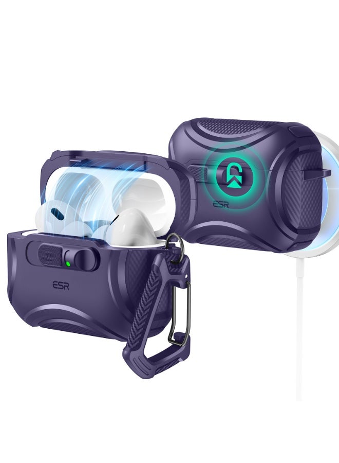 ESR for AirPods Pro 3 Case (2025), Compatible with Airpods Pro 3rd Generation Case (USB-C Cable), Effortless MagSafe, Drop-Proof Lock, Easy Open, Cyber Series purple - Image 1