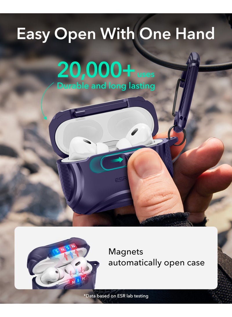 ESR for AirPods Pro 3 Case (2025), Compatible with Airpods Pro 3rd Generation Case (USB-C Cable), Effortless MagSafe, Drop-Proof Lock, Easy Open, Cyber Series purple - Image 5