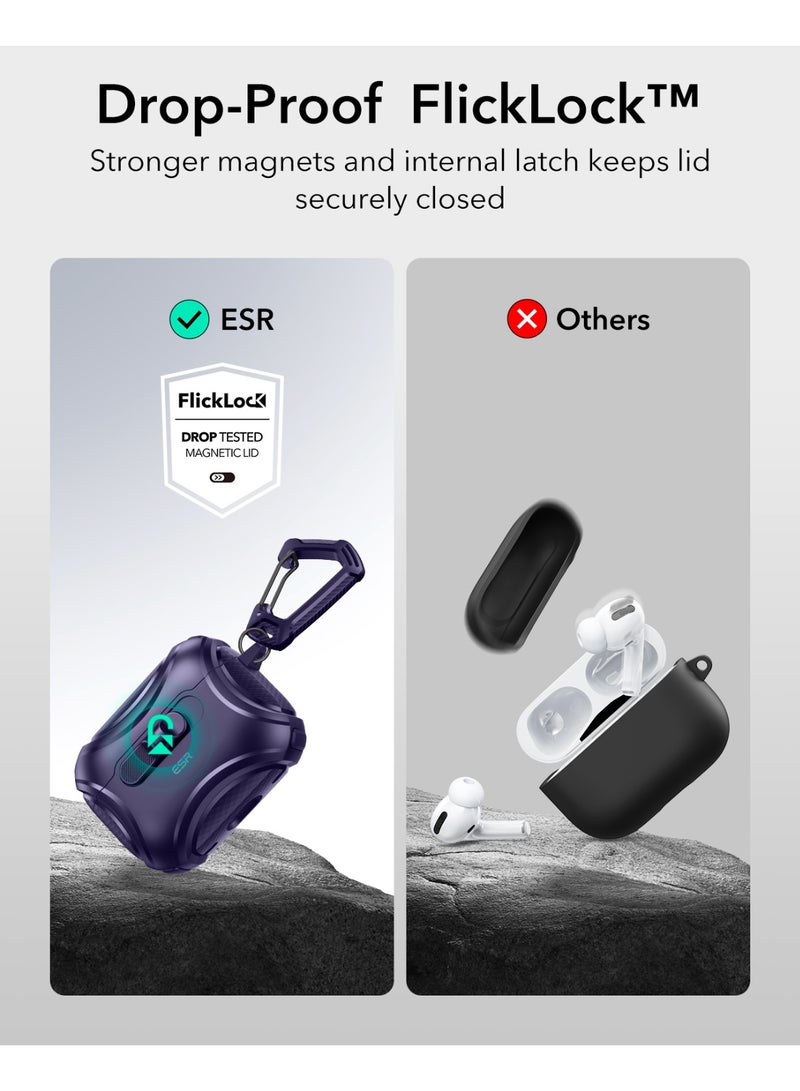 ESR for AirPods Pro 3 Case (2025), Compatible with Airpods Pro 3rd Generation Case (USB-C Cable), Effortless MagSafe, Drop-Proof Lock, Easy Open, Cyber Series purple - Image 4