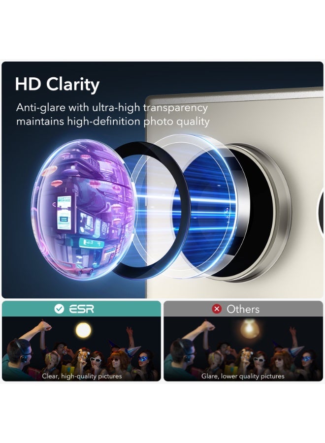 ESR for Samsung Galaxy S24 Ultra Camera Lens Protector, Individual Lens Protectors, Scratch-Resistant Ultra-Thin Tempered Glass with Aluminum Edging, Case Friendly clear - Image 3