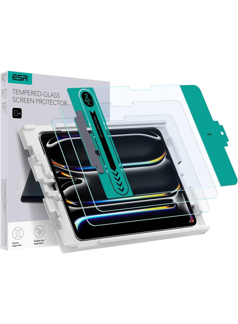 ESR 2 Pack Screen Protector for iPad Pro 13 Inch (M5/M4) 2025/2024, Tempered Glass Film with Easy Application Tray, Scratch Resistant, HD Clarity Clear - Image 1