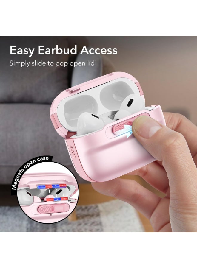 ESR for AirPods Pro Case (2023/2022/2019, 2nd/1st Gen), Compatible with Airpods Pro 2 (USB-C/Lightning Cable), MagSafe Ready, Magnetic Lid Lock, Full Drop Protection Cover with Lanyard pink - Image 4