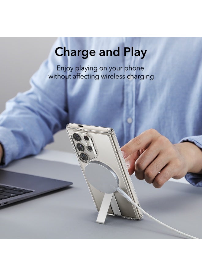 اي اس ار For Samsung Galaxy S24 Ultra Magsafe Case with Kickstand, Wireless Charging Compatible with Magnetic, 3 Stand Modes, Military-Grade Protection, Shockproof Case Slim Fit For S24 Ultra - Clear - Image 3