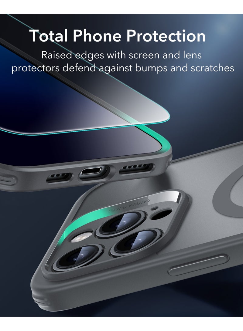 اي اس ار Classic Pro Set For iPhone 16 Pro Max, Compatible with MagSafe, Military-Grade Protection Case with Screen Protector, Includes 2 Sets of Swappable Easy-Press Buttons - Grey - Image 5