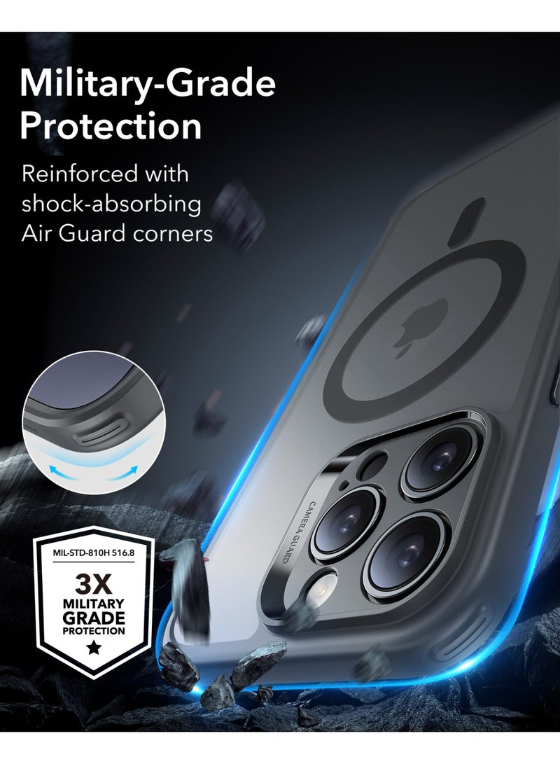 اي اس ار Classic Pro Set For iPhone 16 Pro Max, Compatible with MagSafe, Military-Grade Protection Case with Screen Protector, Includes 2 Sets of Swappable Easy-Press Buttons - Grey - Image 4