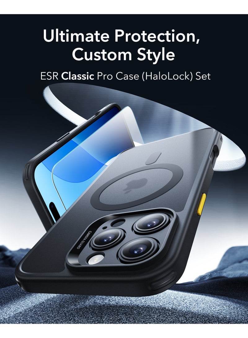 ESR Classic Pro Set For iPhone 16 Pro Max, Compatible with MagSafe, Military-Grade Protection Case with Screen Protector, Includes 2 Sets of Swappable Easy-Press Buttons - Black - Image 2