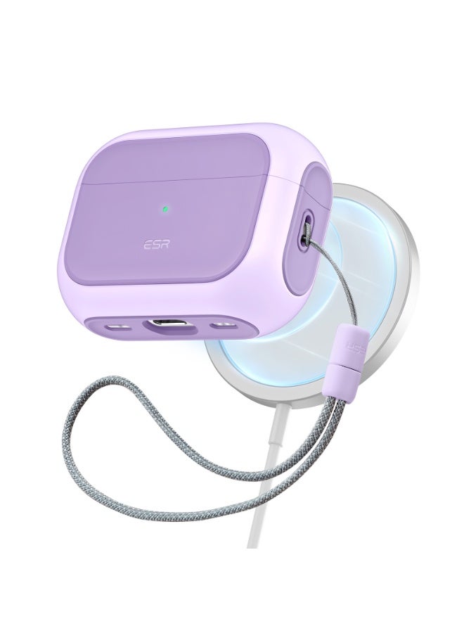 اي اس ار ESR for AirPods Pro 2 Case, Compatible with Airpods Pro Case 2nd / 1st Generation (2023/2022/2019), Compatible with MagSafe, Full Drop Protection Cover with Lanyard purple - Image 1