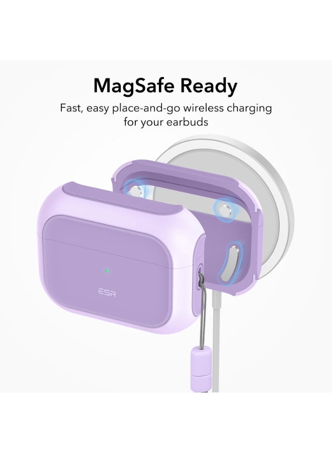 اي اس ار ESR for AirPods Pro 2 Case, Compatible with Airpods Pro Case 2nd / 1st Generation (2023/2022/2019), Compatible with MagSafe, Full Drop Protection Cover with Lanyard purple - Image 3