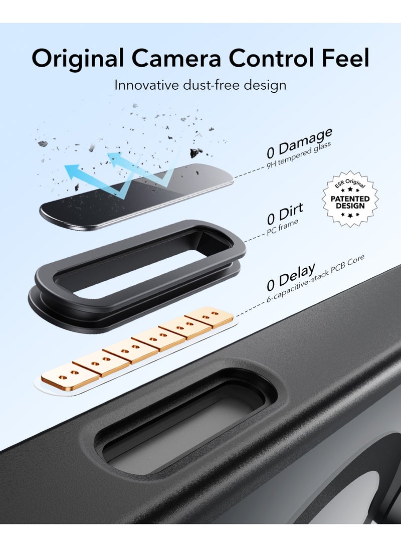 اي اس ار ESR for iPhone 16 Pro Max Case,Camera Control Button Compatible with MagSafe, Military-Grade Protective Case, Built-in Stash Stand Phone Case Classic Series Frosted Black - Image 3