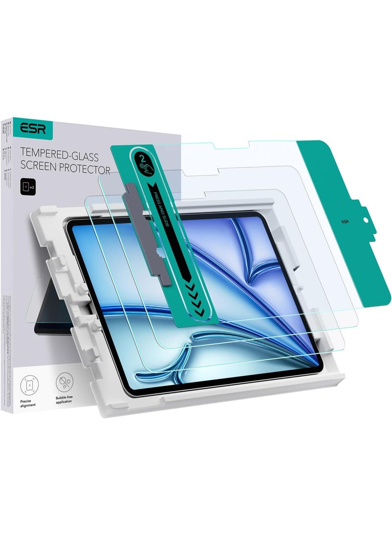 اي اس ار ESR 2 Pack Screen Protector for iPad Pro 11 Inch (M5/M4) 2025/2024, Tempered Glass Film with Easy Application Tray, Scratch Resistant, HD Clarity Clear - Image 1