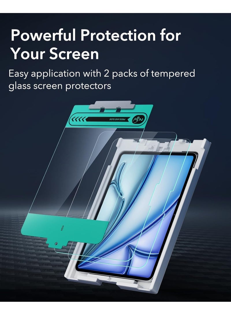 اي اس ار ESR 2 Pack Screen Protector for iPad Pro 11 Inch (M5/M4) 2025/2024, Tempered Glass Film with Easy Application Tray, Scratch Resistant, HD Clarity Clear - Image 3
