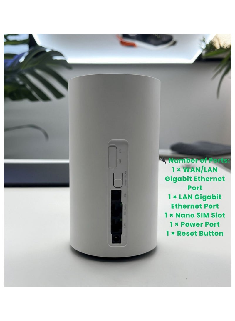 زين 5G CPE Ultra-Fast WiFi-7 Router | Dual-Band 2.4GHz & 5GHz | Real 5G Speed | Supports 128 Device "Supports Zain SIM" SRT858M | White - Image 5