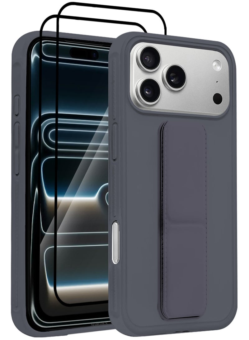 MARGOUN 3 Packs Premium PU Leather Case for iPhone 17 Pro Max with Stand Function Shockproof and Anti Scratch Finger Grip with Two 3D Screen Protector- purple-3 - Image 1