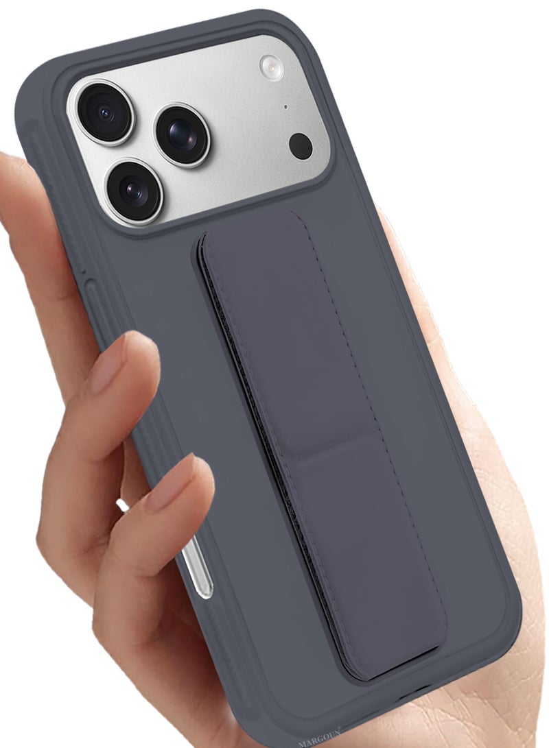 MARGOUN 3 Packs Premium PU Leather Case for iPhone 17 Pro Max with Stand Function Shockproof and Anti Scratch Finger Grip with Two 3D Screen Protector- purple-3 - Image 3