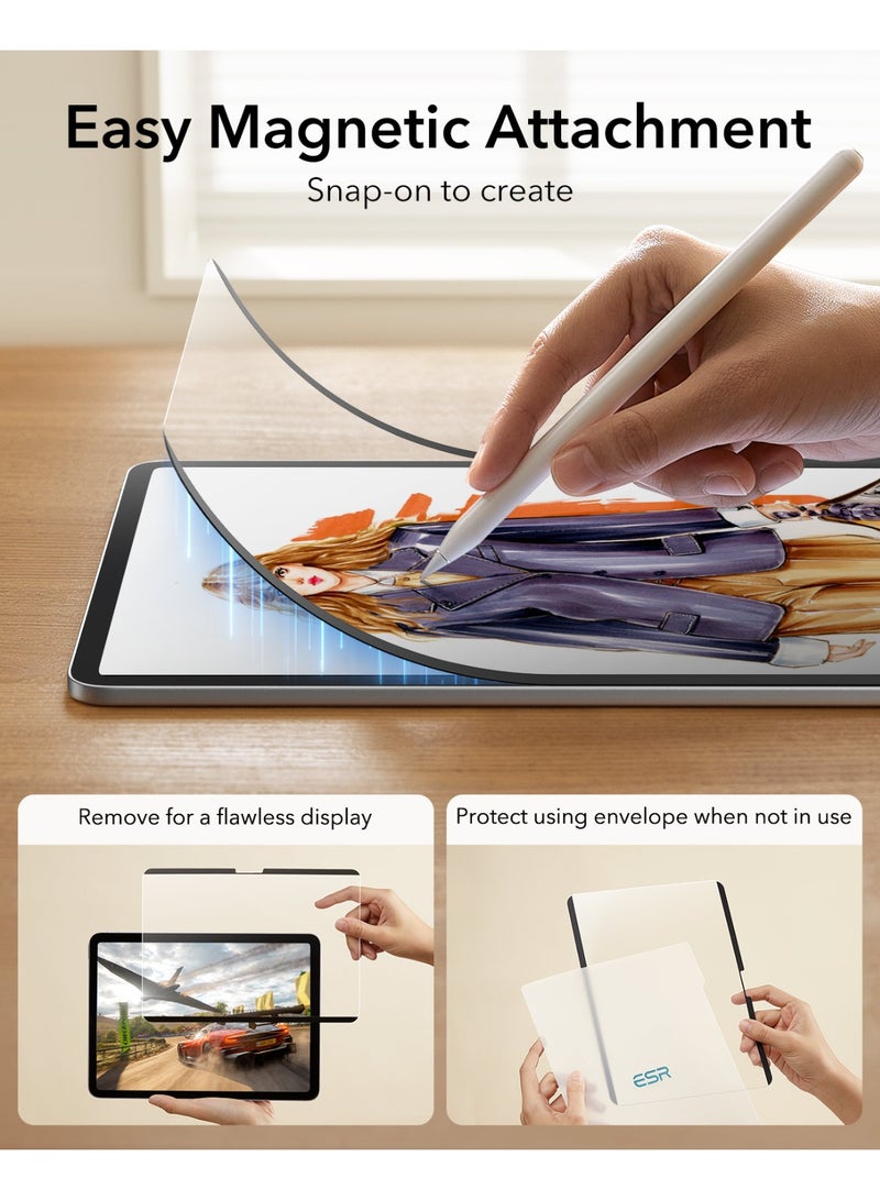 ESR Paper-Feel Magnetic Screen Protector for iPad Air 13 Inch M3/M2 (7th/6th Gen, 2025/2024), Write and Draw Like on Paper, Detachable and Reusable, Compatible with Tempered Film, Matte, Anti-Glare Clear - Image 4