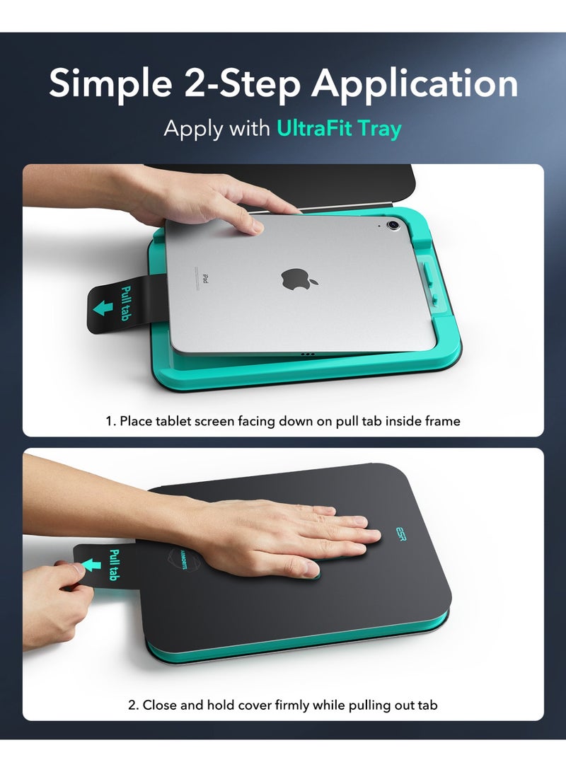 ESR 2 Pack Armorite Screen Protector for iPad Air 11 Inch M3/M2 (7th/6th Generation, 2025/2024), 9H Hardness Tempered Glass Film with UltraFit Tray, Military Grade, HD Clarity, Dust and Bubble Free Clear - Image 3