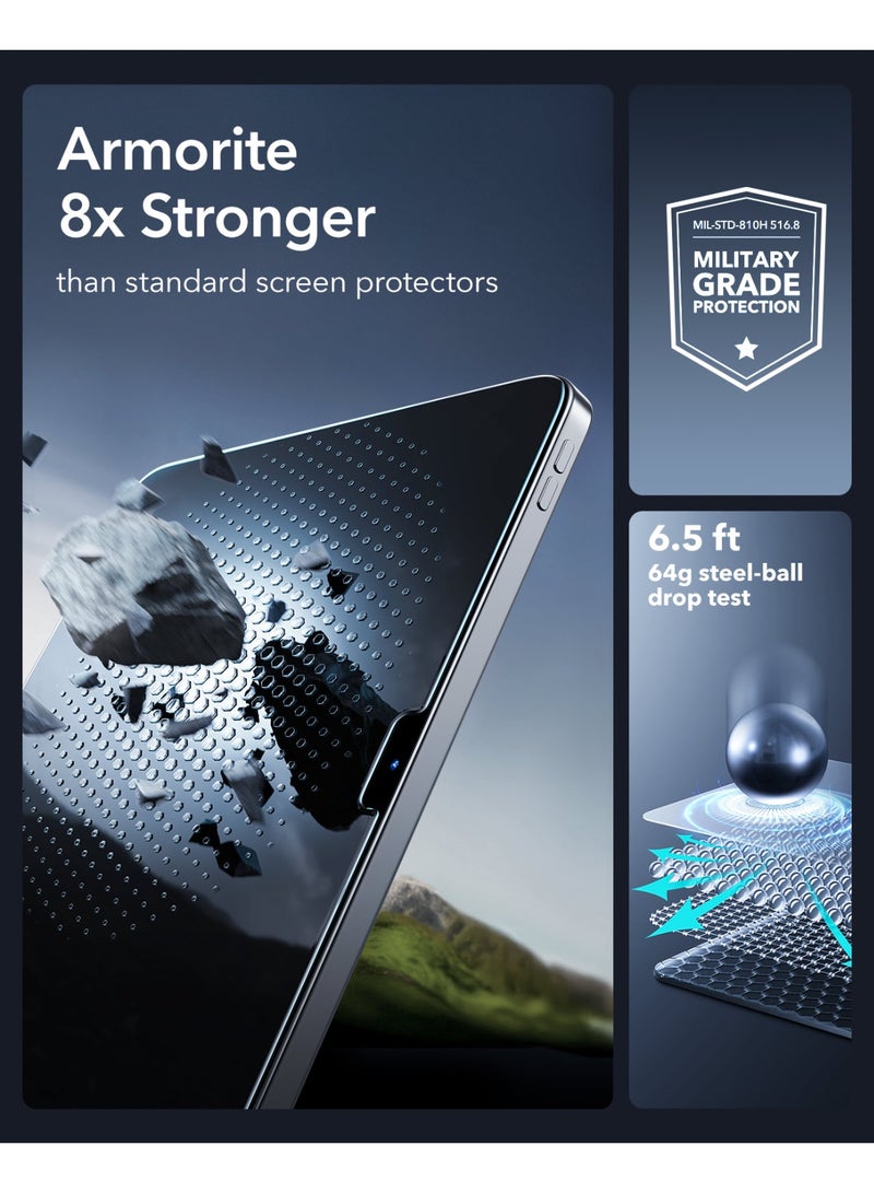 ESR 2 Pack Armorite Screen Protector for iPad Air 11 Inch M3/M2 (7th/6th Generation, 2025/2024), 9H Hardness Tempered Glass Film with UltraFit Tray, Military Grade, HD Clarity, Dust and Bubble Free Clear - Image 5