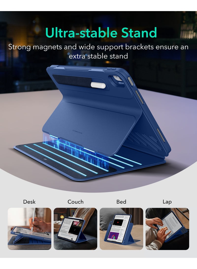 ESR For iPad Air 13 Inch Case (2025/2024) M3/M2, Removable Magnetic Cover, Adjustable Portrait/Landscape Stand with Raised Screen View, 9 Standing Angles, Shift Series - Blue - Image 4