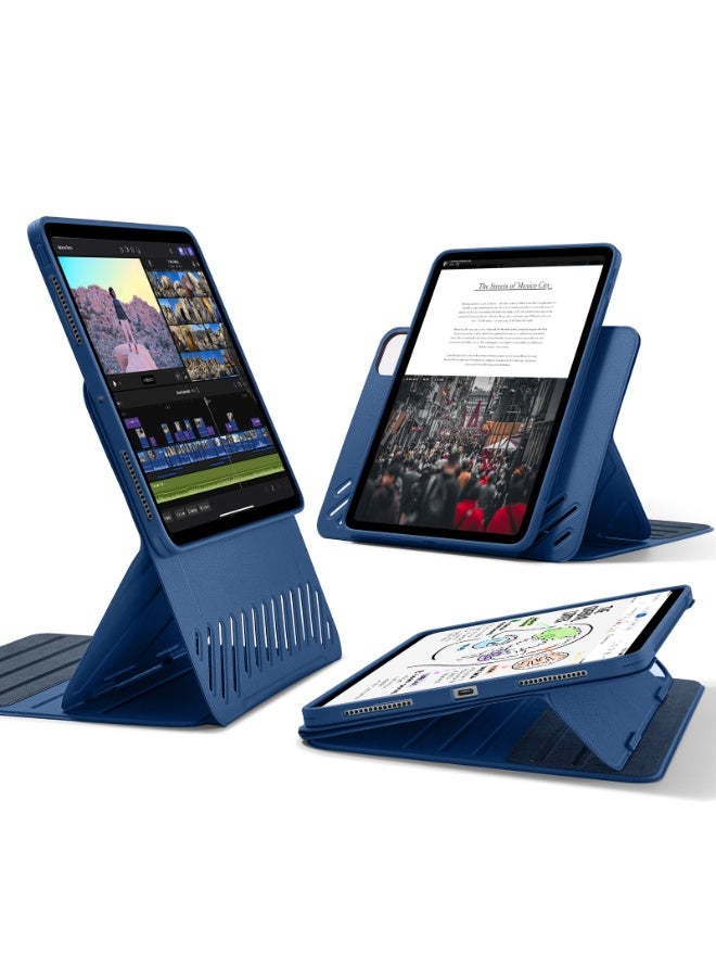 ESR For iPad Pro 11 Inch Case (M5/M4) 2025/2024, Rotating Case with Removable Magnetic Cover, Adjustable Portrait/Landscape Stand, 9 Standing Angles, Shift Series - Blue - Image 1