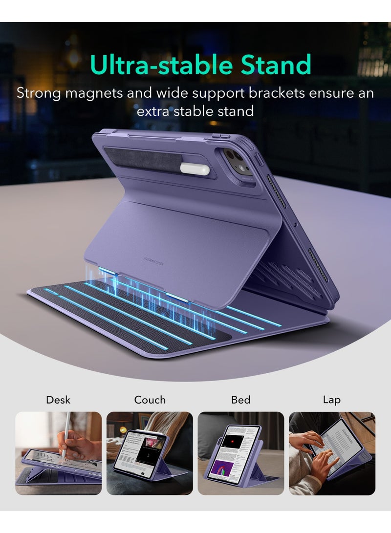 اي اس ار For iPad Pro 13 Inch Case (M5/M4) 2025/2024, Rotating Case with Removable Magnetic Cover, Adjustable Portrait/Landscape Stand, 9 Standing Angles, Shift Series - Purple - Image 3
