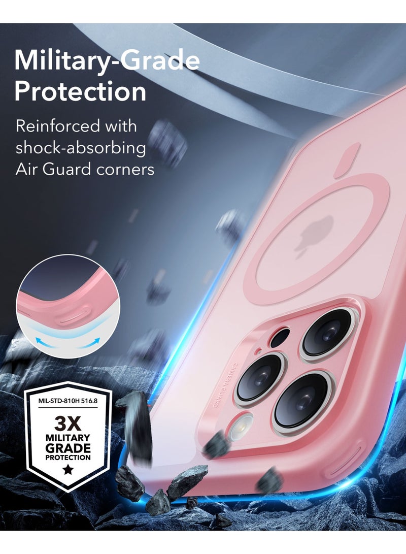 اي اس ار Classic Pro Set For iPhone 16 Pro Max, Compatible with MagSafe, Military-Grade Protection Case with Screen Protector, Includes 2 Sets of Swappable Easy-Press Buttons - Pink - Image 4