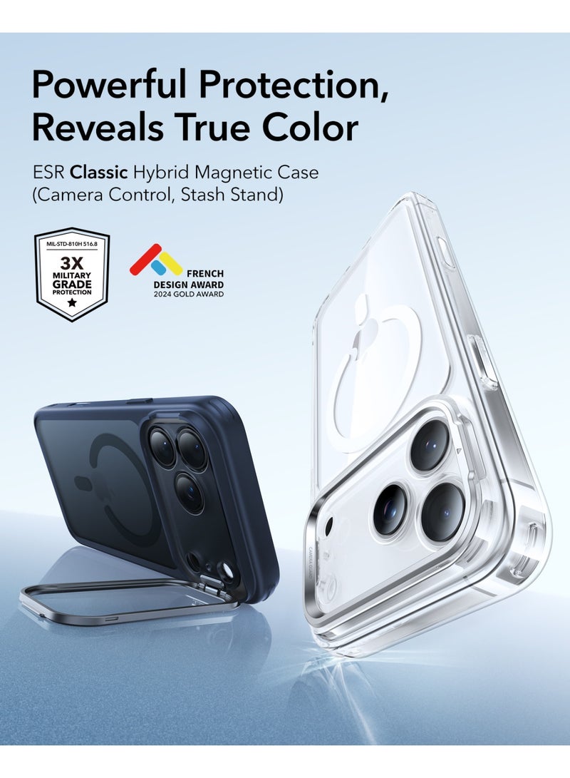 ESR For iPhone 17 Pro Max Case with Stash Stand, Camera Control Cover Compatible with MagSafe, Military-Grade Drop Protection Phone Case For iPhone 17 Pro Max, Scratch-Resistant Back Cover - Blue - Image 2